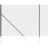 vidaXL Draadgaashek met grondankers 1,8x25 m antracietkleurig