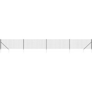 vidaXL Draadgaashek met grondankers 0,8x10 m antracietkleurig