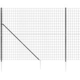 vidaXL Draadgaashek met grondankers 1,4x10 m antracietkleurig