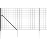 vidaXL Draadgaashek met grondankers 1x10 m antracietkleurig