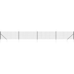 vidaXL Draadgaashek met grondankers 1x10 m antracietkleurig
