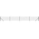 vidaXL Draadgaashek met grondankers 1,1x10 m antracietkleurig