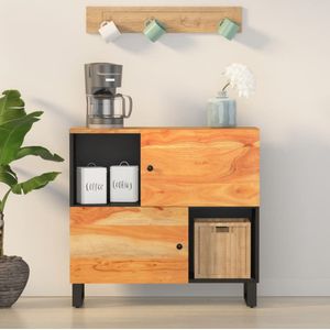 VidaXL Dressoir 80x33x75 cm - Massief Acaciahout - 2 Deuren