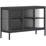 vidaXL Sideboard Schwarz 105x35x70 cm Glas und Stahl
