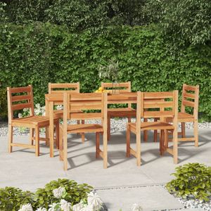 VidaXL 7-delige Tuinset Massief Teakhout