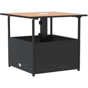 Relaxdays Garden Table with Umbrella Hole, Mesh Design, Weatherproof, Steel, HxD: 72 x 70 cm, Round Bistro Table, Black