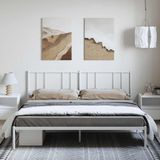 Bettgestell mit Kopfteil Metall Weiß 183x213 cm vidaXL