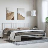 Bettgestell mit Kopfteil Metall Weiß 183x213 cm vidaXL