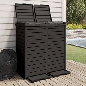 vidaXL - Vuilnisbak - voor - tuin - 78x41x86 - cm - polypropeen - zwart