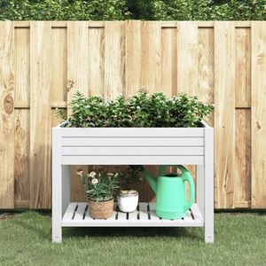 vidaXL Plantenbak verhoogd 110x45x79 cm polypropeen wit