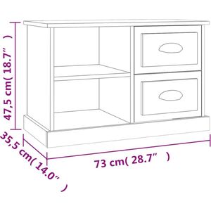 VidaXL Tv-meubel 73x35,5x47,5 cm - Bewerkt Hout - Sonoma Eikenkleurig