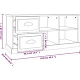 VidaXL TV-meubel 102x35,5x47,5 cm - Bewerkt Hout - Bruineikenkleurig