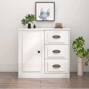 vidaXL Sideboard Hochglanz-Weiß 70x35,5x67,5 cm Holzwerkstoff