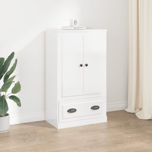 vidaXL - Hoge Kast - Hoogglans Wit - Bewerkt Hout - 60x35,5x103,5 cm