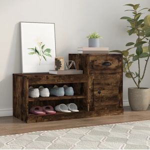 vidaXL Schoenenkast 30x35x100 cm bewerkt hout zwart