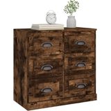VidaXL Dressoir 70x35,5x67,5 cm - Bewerkt Hout - Gerookt Eikenkleurig