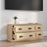 VidaXL Tv-meubel 100x35,5x45 cm - Bewerkt Hout - Sonoma Eikenkleurig