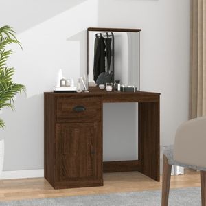 Schminktisch mit Spiegel Braun Eichen-Optik 90x50x132,5 cm Vidaxl