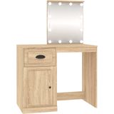 vidaXL Kaptafel met LED 90x50x132,5 cm - Bewerkt Hout Sonoma Eikenkleur