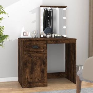 vidaXL Schminktisch mit LEDs Räuchereiche 90x50x132,5 cm Holzwerkstoff
