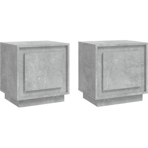 vidaXL-Nachtkastjes-2-st-44x35x45-cm-bewerkt-hout-betongrijs