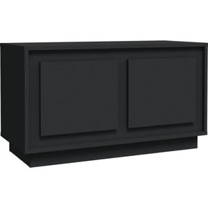 VidaXL TV-meubel 80x35x45 cm - Bewerkt Hout Zwart