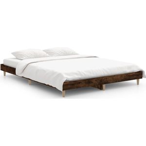 VidaXL Bedframe Bewerkt Hout Gerookt Eikenkleurig 140x190 cm