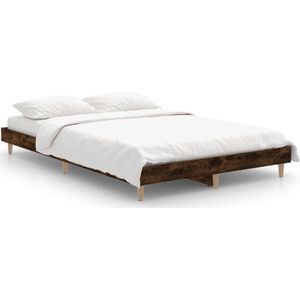 VidaXL Bedframe Bewerkt Hout Gerookt Eikenkleurig 120x190 cm