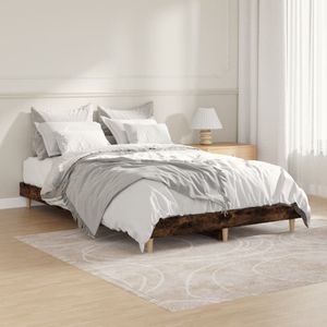 vidaXL Bettgestell ohne Matratze Räuchereiche 120x190 cm Holzwerkstoff