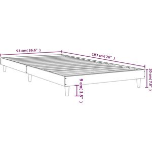 VidaXL Bedframe Bewerkt Hout Zwart 90x190 cm