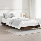 vidaXL Bettgestell ohne Matratze Räuchereiche 90x190 cm Holzwerkstoff