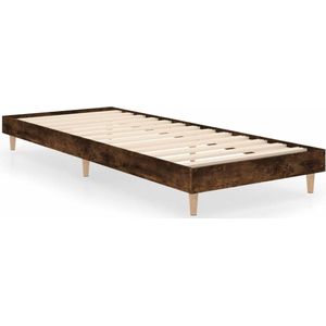 VidaXL Bedframe Bewerkt Hout Gerookt Eikenkleurig 75x190 cm