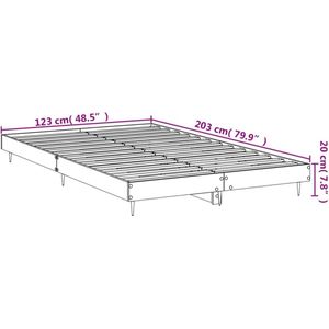 vidaXL Bettgestell Grau Sonoma 120x200 cm Holzwerkstoff