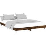 Bettgestell ohne Matratze Räuchereiche 150x200 cm Holzwerkstoff Vidaxl
