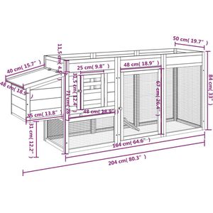 vidaXL-Kippenhok-204x50x84-cm-massief-grenenhout-mokkakleurig