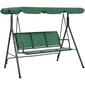 vidaXL Schommelbank 170 cm textileen en staal groen