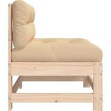 vidaXL Mittelsofa mit Kissen Massivholz Kiefer