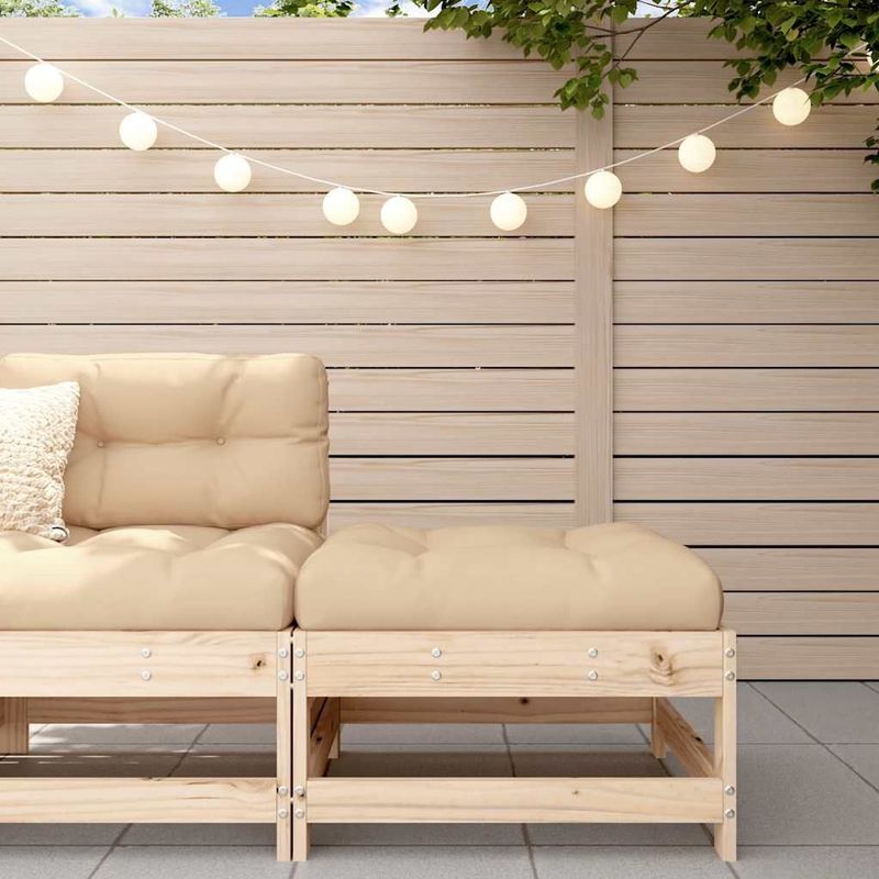 vidaXL Gartenhocker mit Kissen Massivholz Kiefer