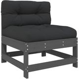 Mittelsofas mit Kissen 2 Stk. Grau Massivholz Kiefer Vidaxl