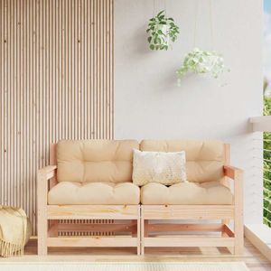 vidaXL Gartenstühle mit Kissen 2 Stk. Massivholz Kiefer