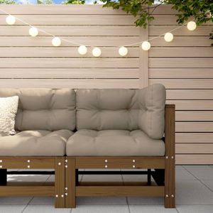 Ecksofa mit Kissen Honigbraun Massivholz Kiefer Vidaxl
