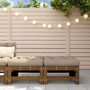 Gartenhocker mit Kissen 2 Stk. Honigbraun Massivholz Kiefer Vidaxl