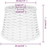 vidaXL Plafondlampenkap Ø25x17 cm wicker bruin