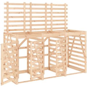 vidaXL Mülltonnenbox für 3 Tonnen Massivholz Kiefer