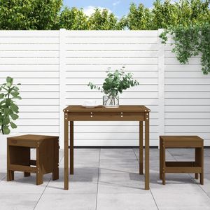 3-tlg. Garten-Bistro-Set Honigbraun Massivholz Kiefer Vidaxl
