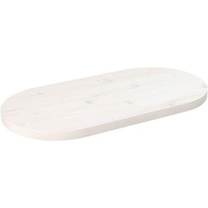 vidaXL - Tafelblad - ovaal - 80x40x2,5 - cm - massief - grenenhout - wit