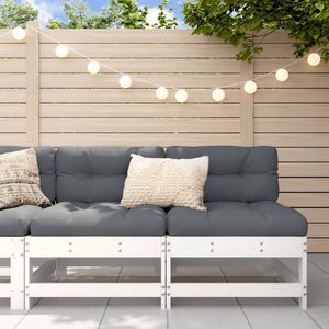 vidaXL - Tuinmiddenbanken - 2 - st - massief - grenenhout - wit