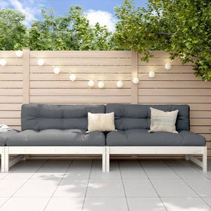 vidaXL - Tuinmiddenbanken - 2 - stx80 - cm - massief - grenenhout - wit