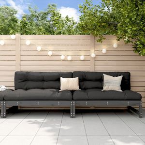 Garten-Mittelsofas 2 Stk. Grau 120x80 cm Massivholz Kiefer Vidaxl
