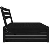 vidaXL Garten-Mittelsofa Schwarz 120x80 cm Massivholz Kiefer